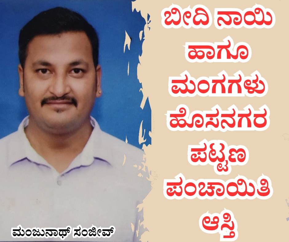 1225 ಬೀದಿ ನಾಯಿ ಹಾಗೂ ಮಂಗಗಳು ಹೊಸನಗರ ಪಟ್ಟಣ ಪಂಚಾಯಿತಿ ಆಸ್ತಿ: ಮಂಜುನಾಥ್ ಸಂಜೀವ