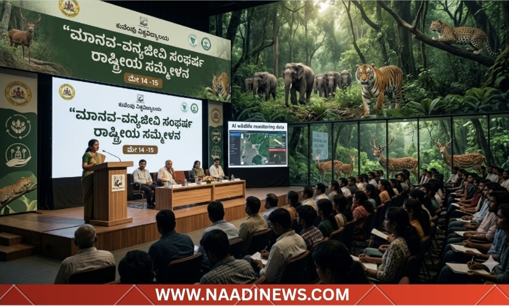 Screenshot 20260513 202625 Canva ಕುವೆಂಪು ವಿವಿಯಲ್ಲಿ ಮೇ 14-15 ರಂದು ಮಾನವ-ವನ್ಯಜೀವಿ ಸಂಘರ್ಷ ಕುರಿತು ರಾಷ್ಟ್ರೀಯ ಸಮ್ಮೇಳನ